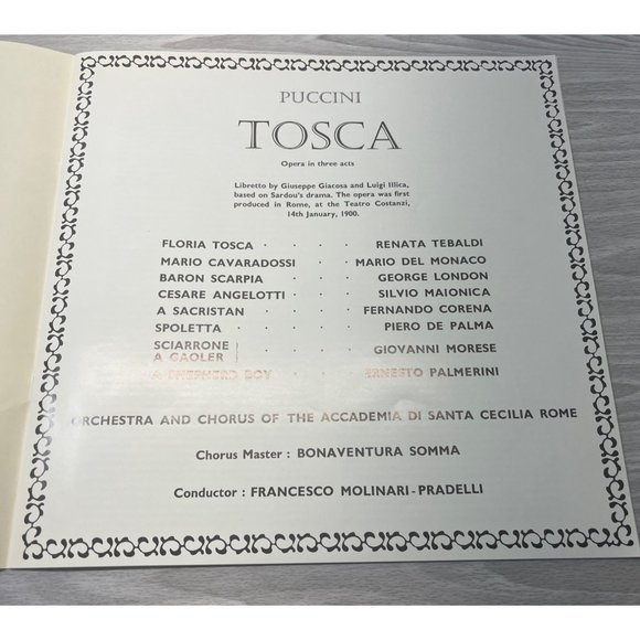Puccini Tosca Tebaldi Del Monaco London DECCA SXL 2180-1 2LP 1ED Wallet Cover - Picture 8 of 11